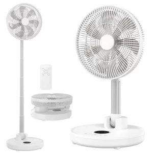 D1201 telescopic folding fan white